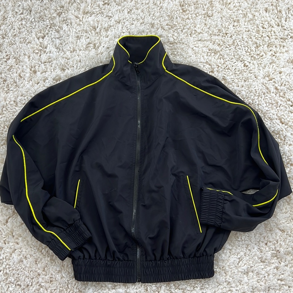 Windbreaker with lime stripe